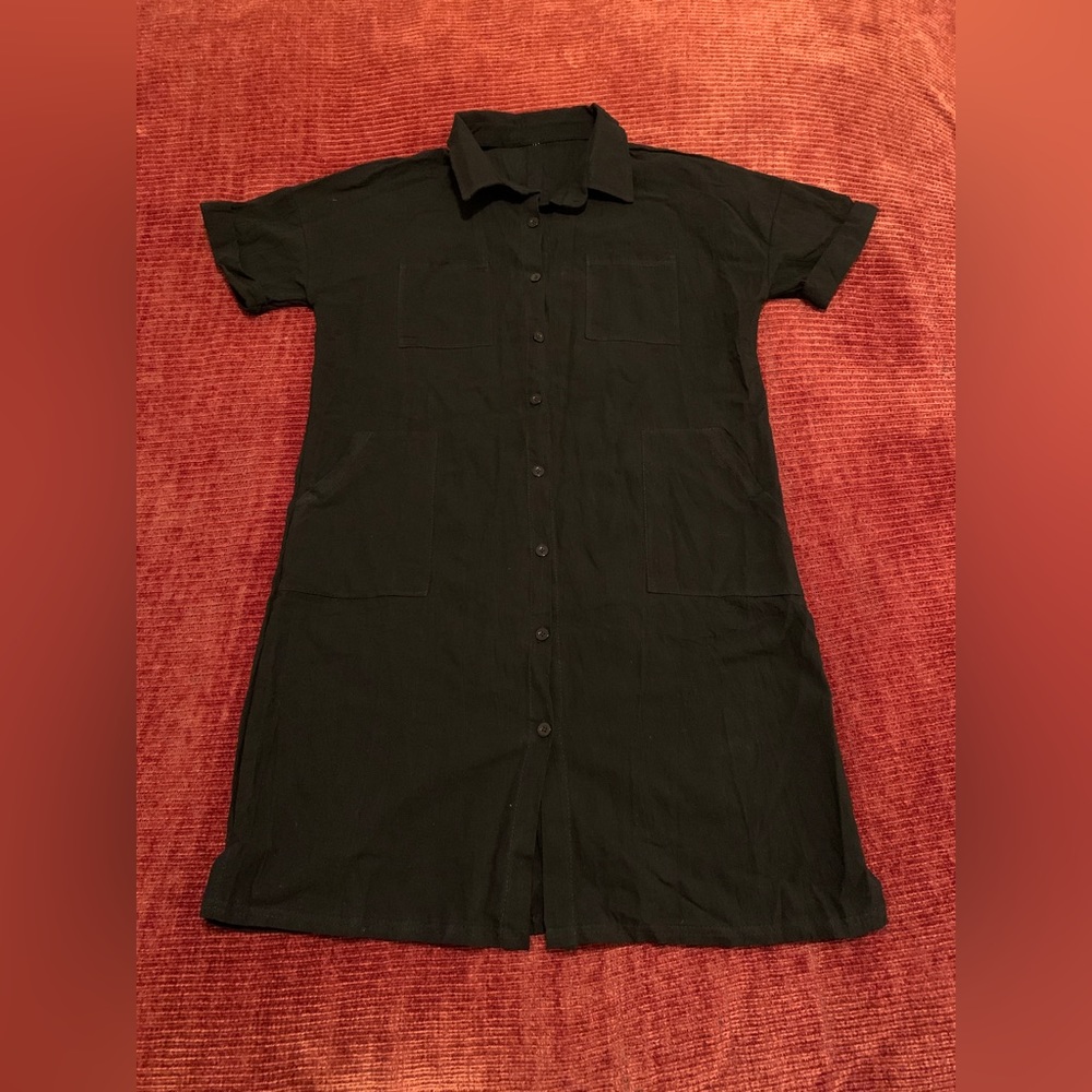 (NWOT) Black Shirt-Dress Swimsuit Coverup
